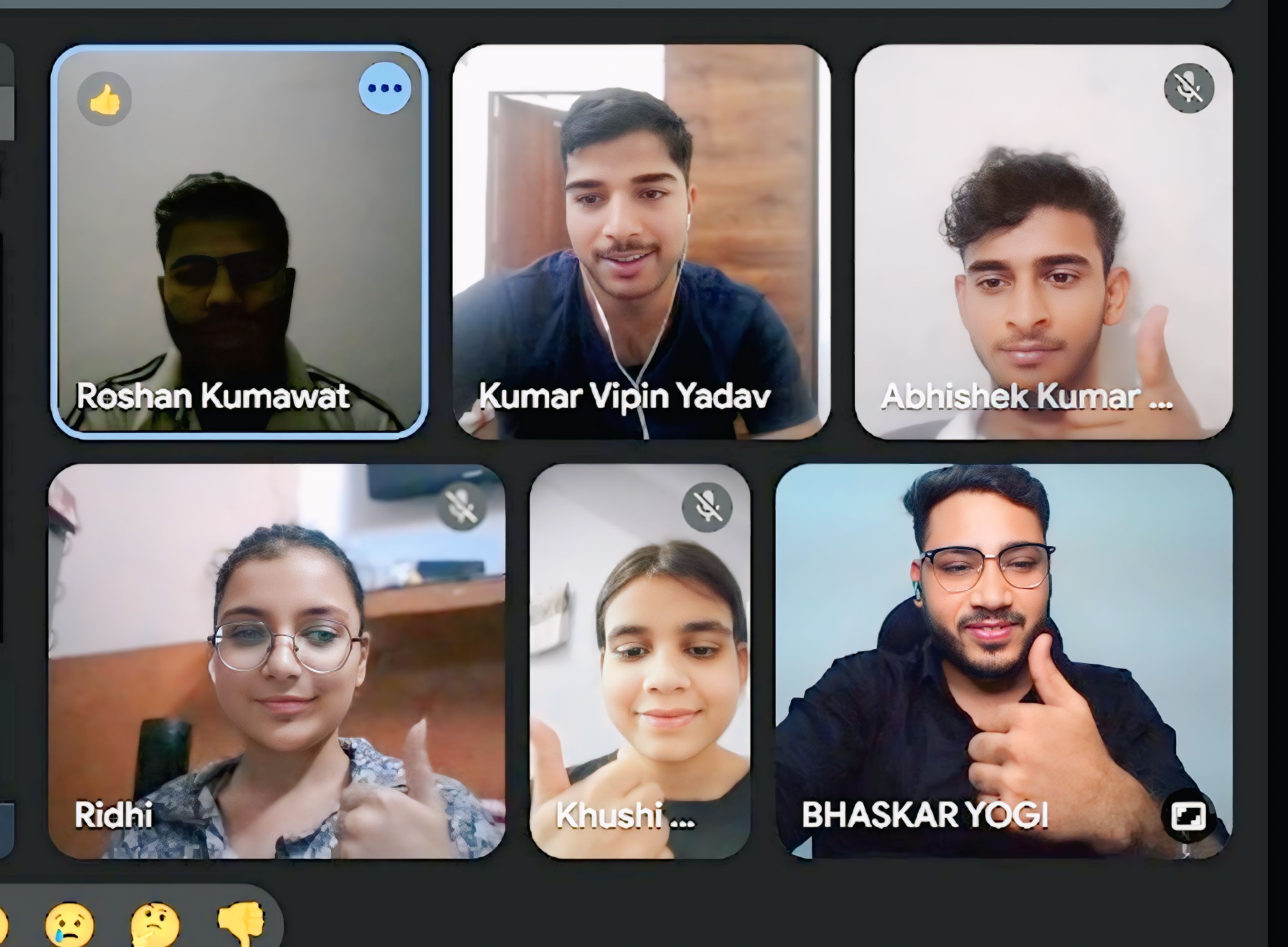 Live Meeting with Students Thumbs Up